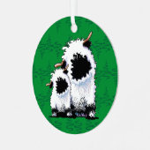 Valais Blerkse Sheep Metal Ornament (Voorkant links)