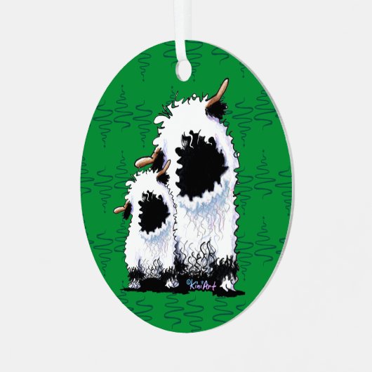 Valais Blerkse Sheep Metal Ornament (Voorkant links)