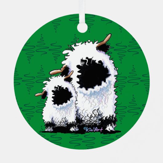 Valais Blerkse Sheep Metal Ornament (Achterkant)