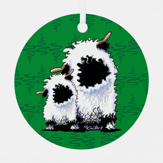 Valais Blerkse Sheep Metal Ornament (Voorkant)