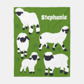 Valais Blerkse Sheep Personalized Farmers Fleece Deken (Voorkant)