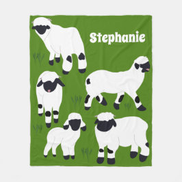 Valais Blerkse Sheep Personalized Farmers Fleece Deken