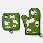 Valais Blerkse Sheep Personalized Farmers Ovenwant & Pannenlap Set (Voorkant)