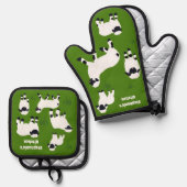 Valais Blerkse Sheep Personalized Farmers Ovenwant & Pannenlap Set (Voorkant / Achterkant)