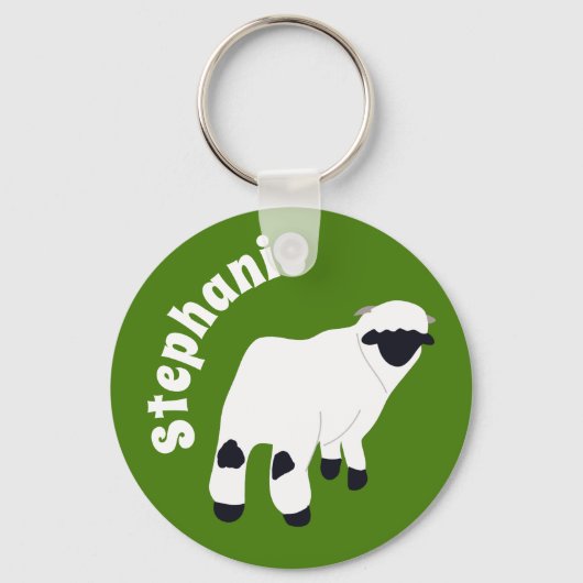 Valais Blerkse Sheep Personalized Farmers Sleutelhanger (Voorkant)