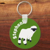 Valais Blerkse Sheep Personalized Farmers Sleutelhanger (Voorkant)