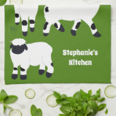 Valais Blerkse Sheep Personalized Farmers Theedoek (Gevouwen)