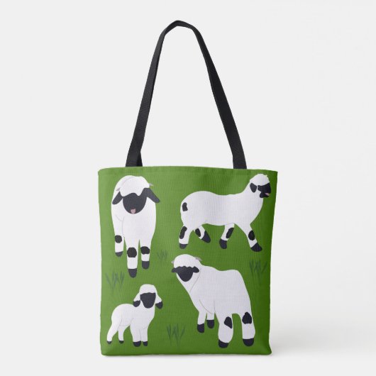 Valais Blerkse Sheep Personalized Farmers Tote Bag (Achterkant)