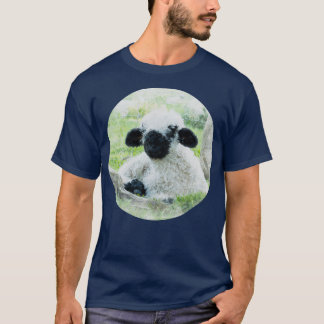 Valais Blerkse Sheep Waterverf foto T-shirt