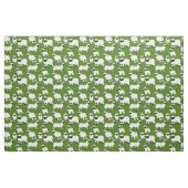 Valais Blwlese Sheep Illustrations on Green Stof (Fat Quarter)