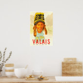Valais,Switzerland,Suisse,Ski Poster (Keuken)