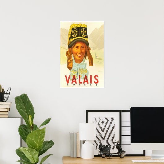 Valais,Switzerland,Suisse,Ski Poster (Thuiskantoor)