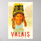 Valais,Switzerland,Suisse,Ski Poster (Voorkant)