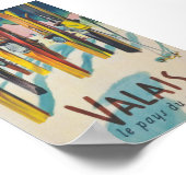 Valais Switzerland Vintage Ski Poster (Hoek)