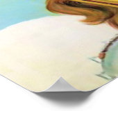 Valais, Vrouw met ski onder lichte zon Poster (Hoek)