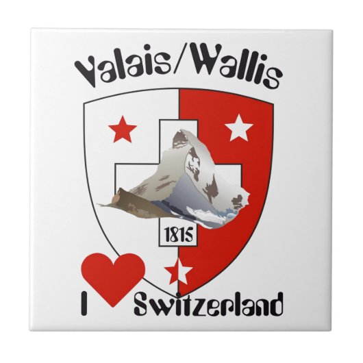 Valais/Wallis Schweiz Fliese Tegeltje (Voorkant)