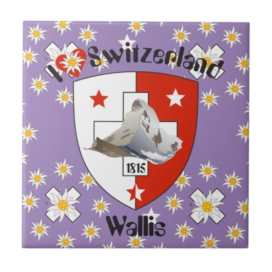 Valais / Wallis Schweiz Fliese Tegeltje (Voorkant)