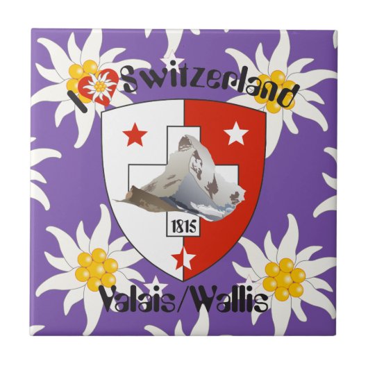 Valais / Wallis Schweiz Fliese Tegeltje (Voorkant)