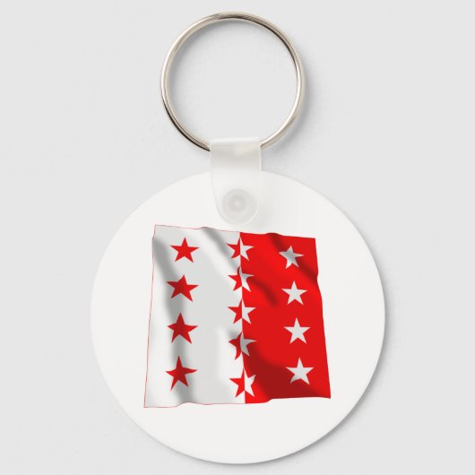 Valais Waving Flag Sleutelhanger (Voorkant)