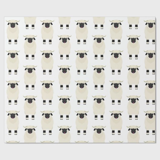 Valais Zwart Neus Schaap Cadeaupapier (Vlak)