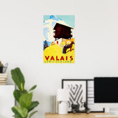 VALAIS Zwitserland Alpine Resorteert Reistoerisme Poster (Thuiskantoor)