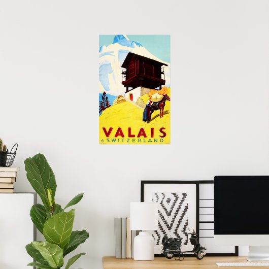 VALAIS Zwitserland Alpine Resorteert Reistoerisme Poster (Thuiskantoor)