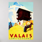 VALAIS Zwitserland Alpine Resorteert Reistoerisme Poster (Voorkant)