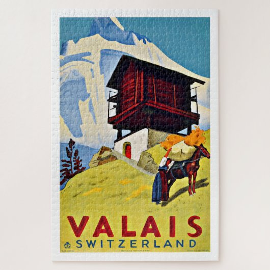 Valais Zwitserland Farmhouse Mountain  Legpuzzel (Verticaal)
