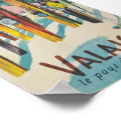 Valais Zwitserland  Ski Poster (Hoek)