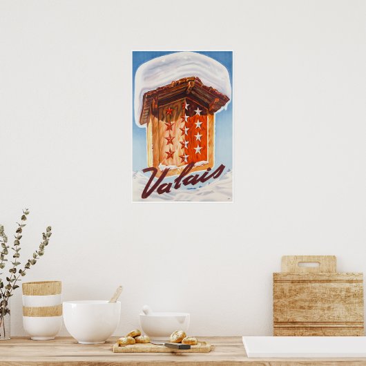Valais, Zwitserland,Suisse,Ski Poster (Keuken)