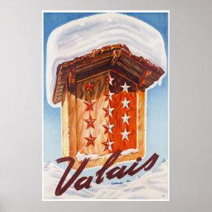 Valais, Zwitserland,Suisse,Ski Poster