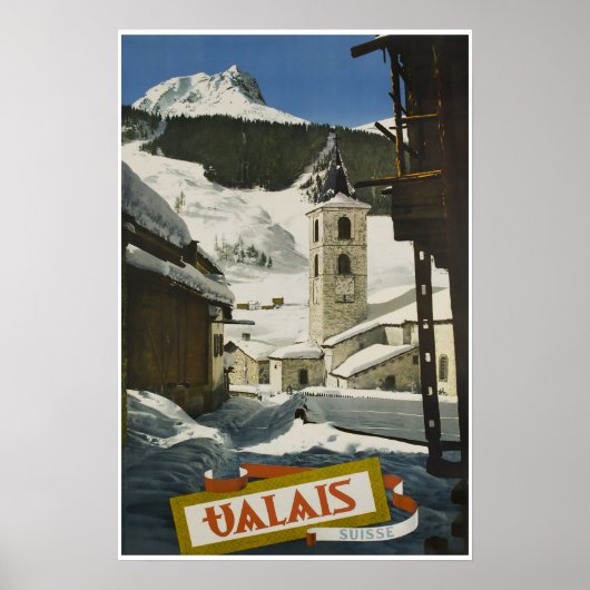 Valais, Zwitserland,Suisse,Ski Poster (Voorkant)