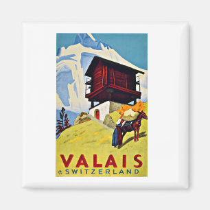 Valais Zwitserland Vintage Travel Magneet