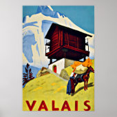 Valais, Zwitserland Vintage Travel Poster (Voorkant)