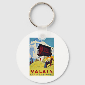 Valais Zwitserland Vintage Travel Sleutelhanger