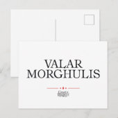 Valar Morghulis Briefkaart (Voorkant / Achterkant)