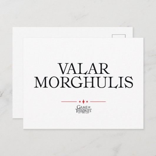 Valar Morghulis Briefkaart (Voorkant / Achterkant)