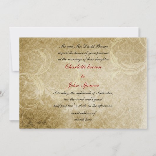 valbruiloft Uitnodigingskaarten Kaart (Achterkant)