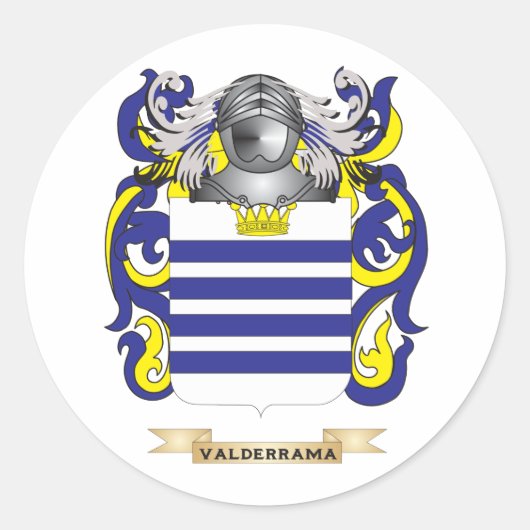 Valderrama Family Crest (Wapen) Ronde Sticker (Voorkant)