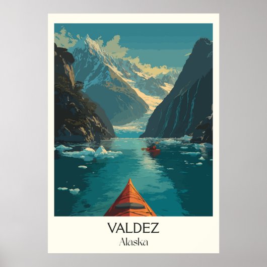 Valdez Alaska Fjord Kayak Adventure Poster (Voorkant)