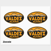 Valdez Alaska oranje ovale stickers (Vel)
