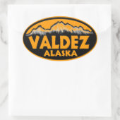 Valdez Alaska oranje ovale stickers (Tas)