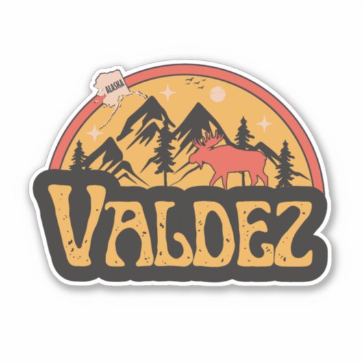 Valdez, Alaska Sticker (Voorkant)