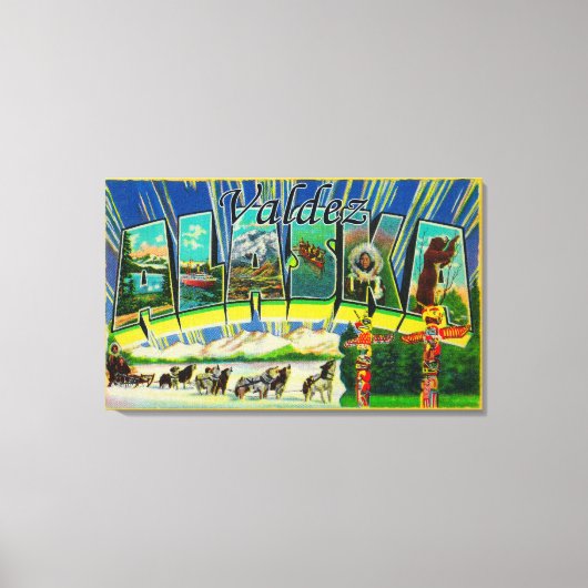 Valdez, AlaskaLarge Letter ScenesValdez, AK Canvas Afdruk (Voorkant)