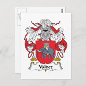 Valdez Family Crest Briefkaart (Voorkant / Achterkant)