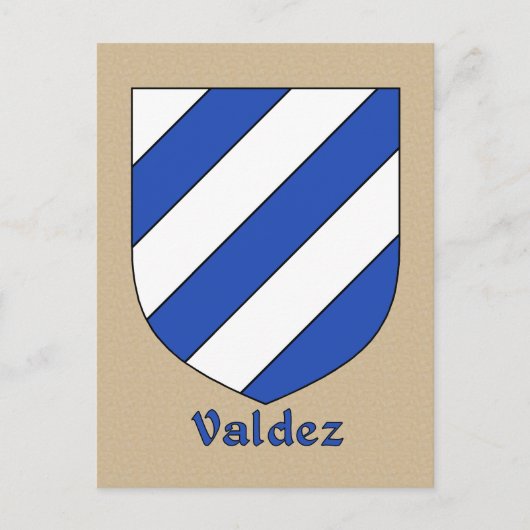 Valdez Family Heraldic Shield Briefkaart (Voorkant)