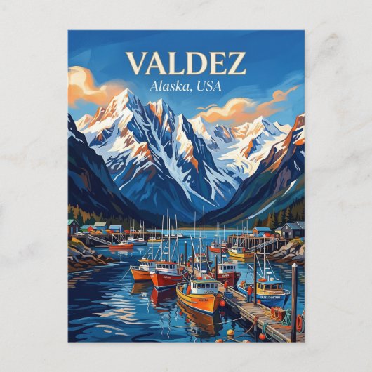 Valdez-haven Alaska Briefkaart (Voorkant)