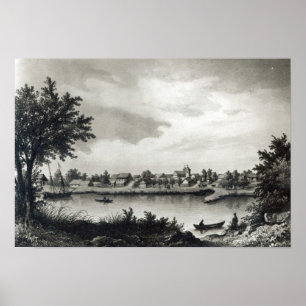 Valdivia van 'De geschiedenis van Chili' gegraveer Poster