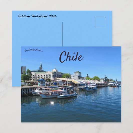 Valdivia Waterfront in het Chileense Briefkaart (Voorkant / Achterkant)