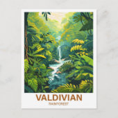 Valdivian regenwoud illustratie reizen briefkaart (Voorkant)